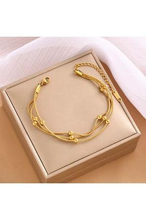 دستبند استیل (فولاد) زرد زنانه استیل (فولاد) Siya Silver - کد 896297906