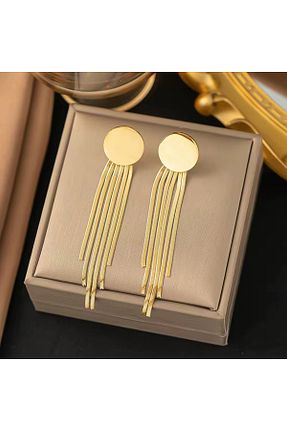 گوشواره استیل (فولاد) طلائی زنانه استیل ضد زنگ Siya Silver - کد 853817054