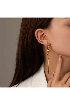 گوشواره استیل (فولاد) طلائی زنانه استیل ضد زنگ Siya Silver - کد 853821878