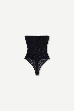بادی مشکی زنانه یقه دگاژه Bershka - کد 905515419