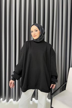 سوئیشرت حجاب مشکی زنانه بافت Melike Tatar - کد 886104753