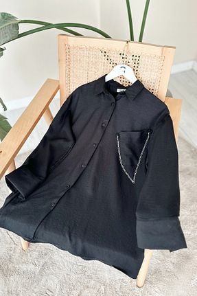 تونیک حجاب مشکی بافتنی Gizce - کد 905547303