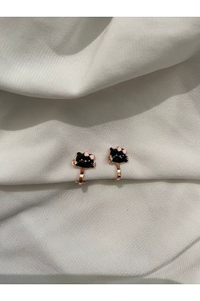 گوشواره جواهر مشکی کلیپس دار alpikom - کد 905560721
