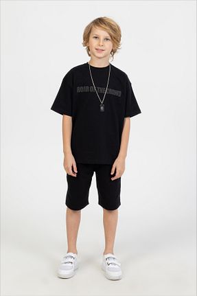 ست بالاتنه و پائین تنه مشکی بچه گانه بافتنی Ruhat Kids - کد 917432072
