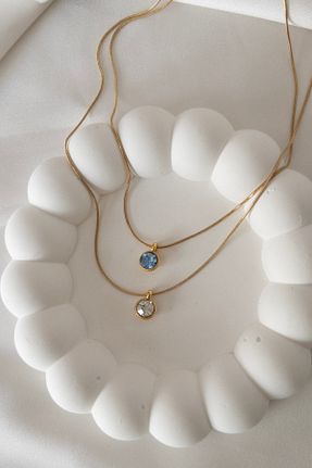 گردنبند استیل ( فولاد ) سفید زنانه استیل (فولاد) Karflake - کد 905588239
