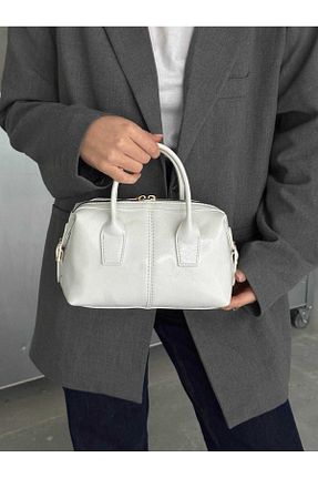 کیف دوشی سفید زنانه چرم مصنوعی H&D COLLECTİON - کد 905586506