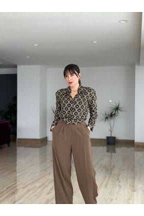 شلوار خاکی زنانه مخلوط پلی استر AYSEGUL SOZKESEN - کد 905598047