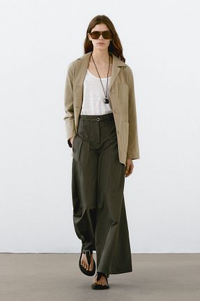 ترنچکت زرد زنانه پنبه ای Massimo Dutti - کد 905603969