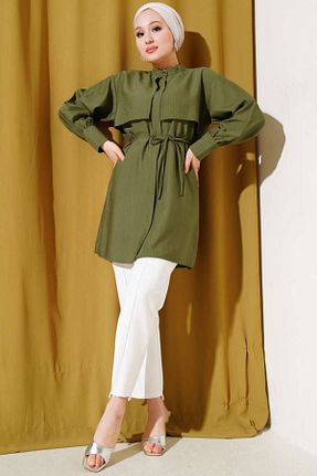 تونیک حجاب سبز زنانه پنبه پلی استر Afili butik - کد 917455565