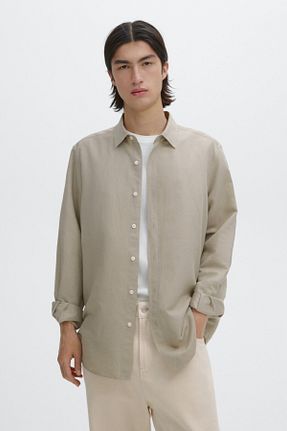 پیراهن بژ مردانه رگولار Massimo Dutti - کد 905609551