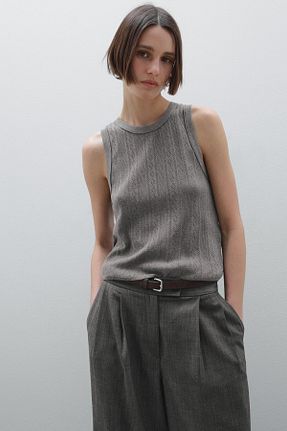 تیشرت طوسی زنانه رگولار Massimo Dutti - کد 917454608