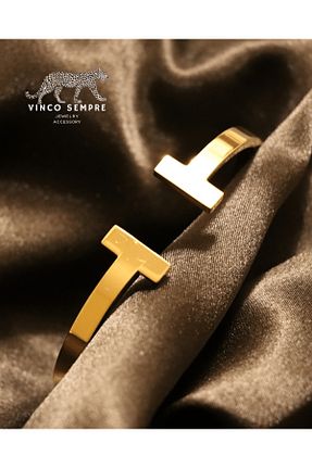 دستبند استیل (فولاد) زرد زنانه استیل ضد زنگ STELL - کد 899361031