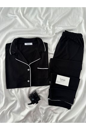ست لباس راحتی مشکی زنانه ساده Lena Homewears - کد 905623408