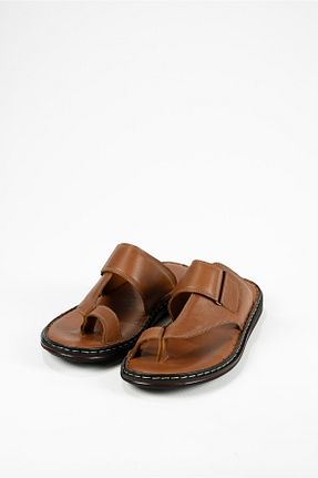 دمپائی قهوه ای مردانه چرم خالص DAXİS Sportwear Company - کد 905643913