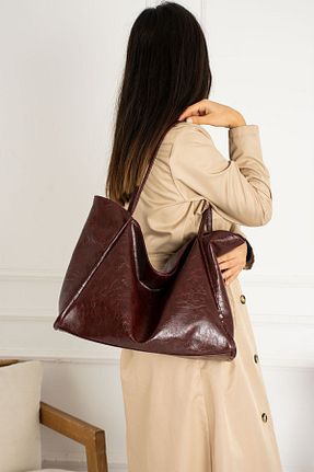 کیف دوشی زرشکی زنانه چرم مصنوعی HONEY BAG - کد 788650292