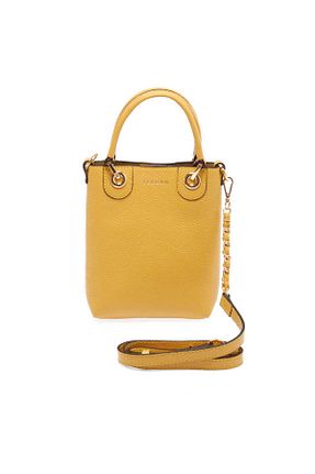 کیف پستچی زرد زنانه چرم خالص Tergan - کد 793926100