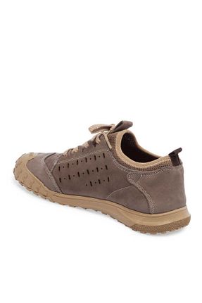 کفش اسنیکر بژ مردانه چرم اصل Tergan - کد 869856234