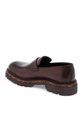 کفش کلاسیک قهوه ای مردانه چرم خالص Tergan - کد 863338550
