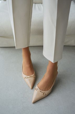 کفش مجلسی بژ زنانه چرم مصنوعی selinshoes - کد 905652619