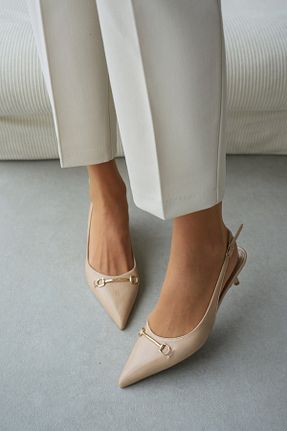 کفش مجلسی بژ زنانه چرم مصنوعی selinshoes - کد 905652619