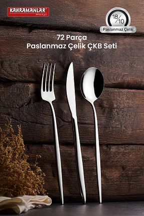 قاشق و چنگال و کارد طوسی 6 نفره Kahramanlar - کد 637386185
