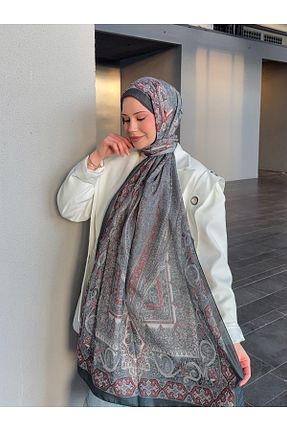 شال قرمز زنانه پنبه ای Mira İpek - کد 905661668