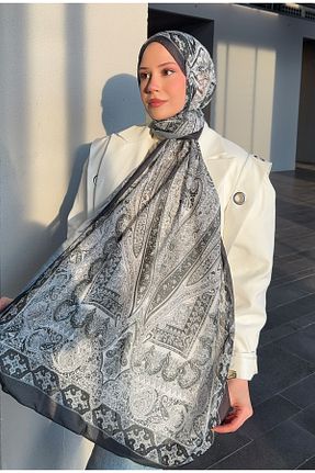 شال مشکی زنانه پنبه ای Mira İpek - کد 902332299
