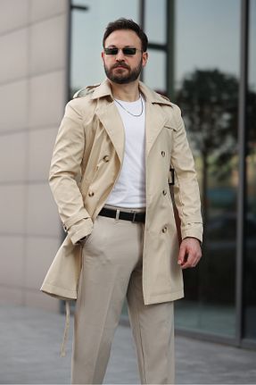 ترنچکت بژ مردانه پنبه پلی استر BASEL.CO - کد 817709712