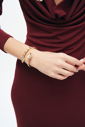 دستبند جواهر طلائی زنانه زیرکن Mon Reve - کد 769905390