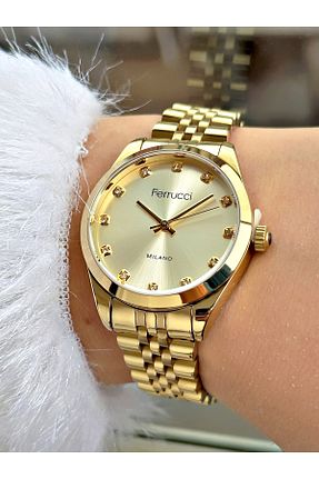 ساعت مچی زرد زنانه 31-35 میلی متر Ferrucci - کد 905717283