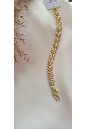 دستبند استیل (فولاد) طلائی استیل ضد زنگ xUPING - کد 905734570