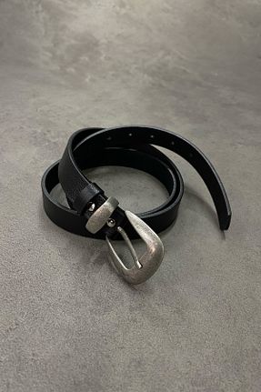کمربند مشکی مردانه چرم خالص HYMAN - کد 905734715
