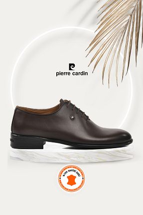 کفش کلاسیک قهوه ای مردانه چرم خالص Pierre Cardin - کد 837965106