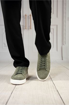 کفش اسنیکر خاکی مردانه چرم اصل DAXİS Sportwear Company - کد 905748186