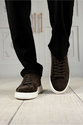 کفش اسنیکر قهوه ای مردانه چرم اصل DAXİS Sportwear Company - کد 905747972
