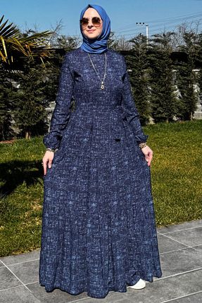 لباس حجاب سرمه ای رگولار Rabia Şamlı - کد 917555038