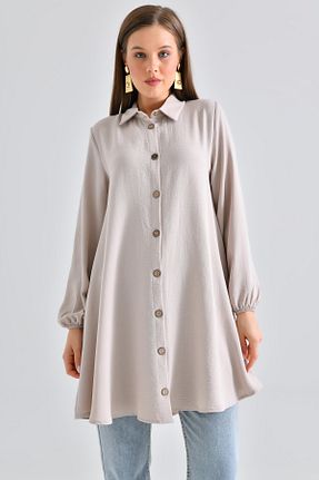 تونیک بژ زنانه بافتنی Saade - کد 679653037