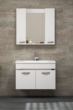 ست کمد حمام سفید Alfa Banyo - کد 124435389