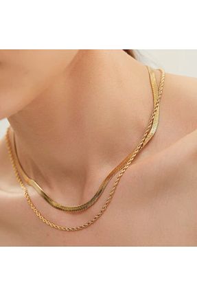 گردنبند استیل ( فولاد ) زرد زنانه استیل (فولاد) Siya Silver - کد 905764373