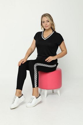 بلوز سایز بزرگ مشکی زنانه رگولار Esina - کد 902484974