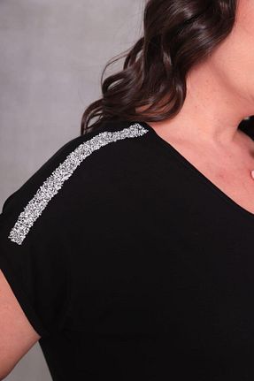 بلوز سایز بزرگ مشکی زنانه سایز بزرگ Esina - کد 902485126
