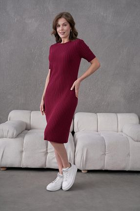 لباس زرشکی زنانه تریکو Irmak Kerekli - کد 905782657