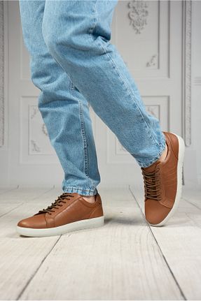 کفش اسنیکر قهوه ای مردانه چرم اصل DAXİS Sportwear Company - کد 917633056