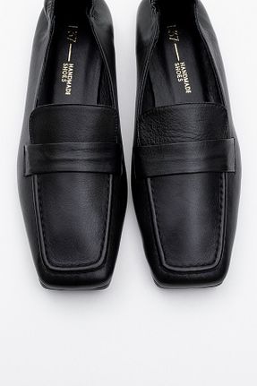 کفش لوفر مشکی زنانه چرم خالص luvishoes - کد 905784457