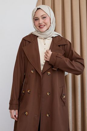 ترنچکت حجاب قهوه ای زنانه پنبه پلی استر InStyle - کد 905781150