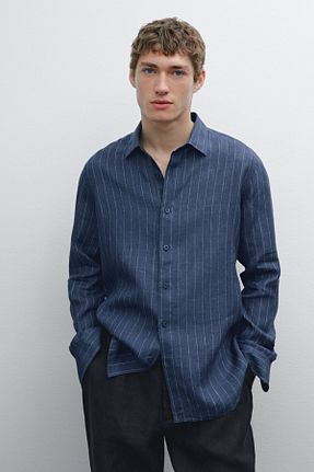 پیراهن آبی مردانه اسلیم فیت Massimo Dutti - کد 905788440