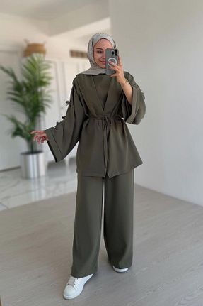 ست بالاتنه و پائین تنه حجاب خاکی زنانه Relaxed Ka Hijab - کد 905783460