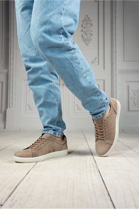 کفش اسنیکر بژ مردانه چرم اصل DAXİS Sportwear Company - کد 917637568