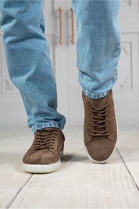 کفش اسنیکر قهوه ای مردانه چرم اصل DAXİS Sportwear Company - کد 905792951