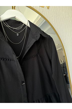 پیراهن مشکی زنانه اورسایز Butik - کد 905809609